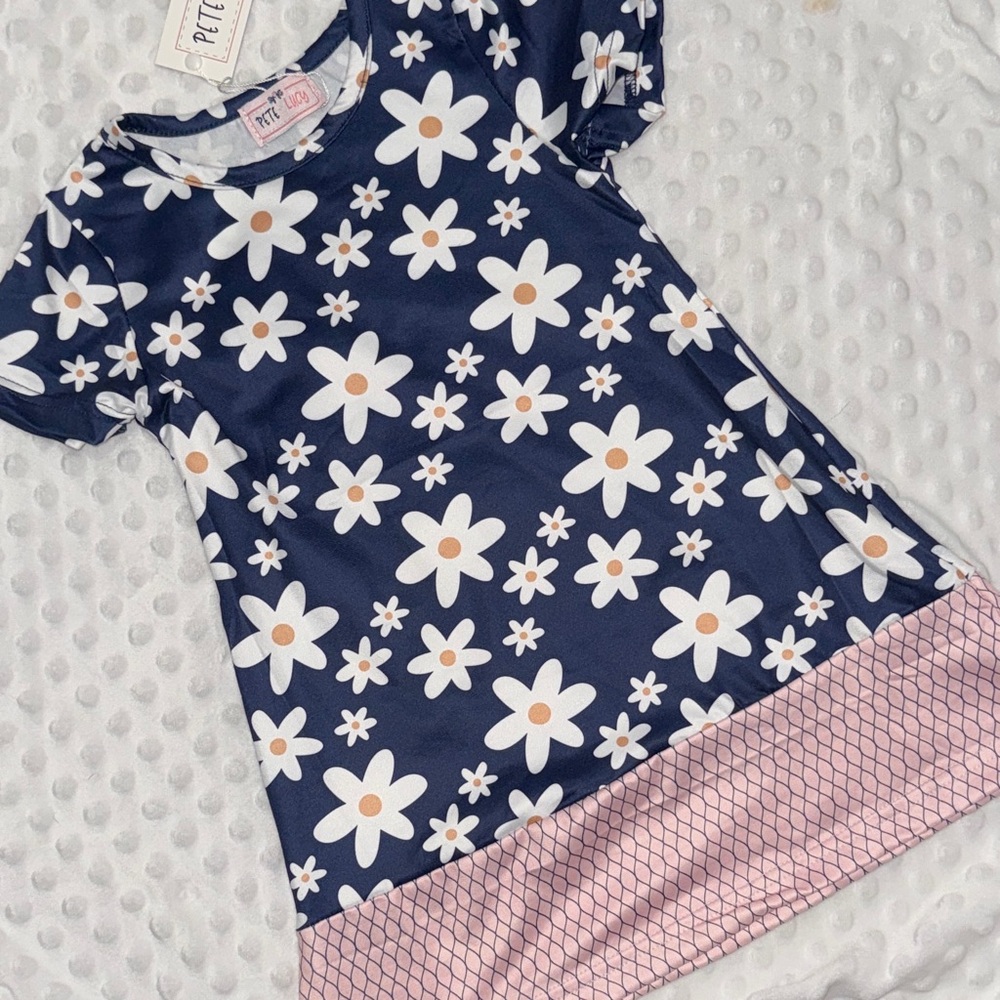 Pete and Lucy Floral Navy and Pink Dress